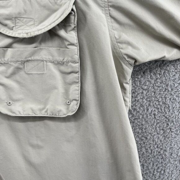 Columbia PFG Mens Size Medium Fishing Shirt Beige Vented Short Sleeve Vintage - Picture 5 of 14